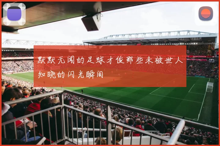 默默无闻的足球才俊那些未被世人知晓的闪光瞬间